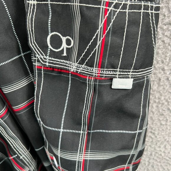 OP Ocean Pacific Mens Board Shorts Extra large 40/42 Black Swimsuit Pockets - Picture 4 of 11